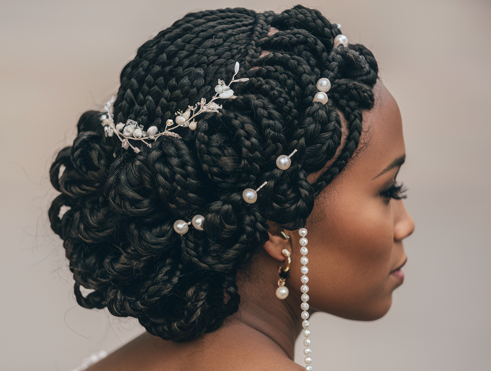 coiffure mariée cheveux crépus